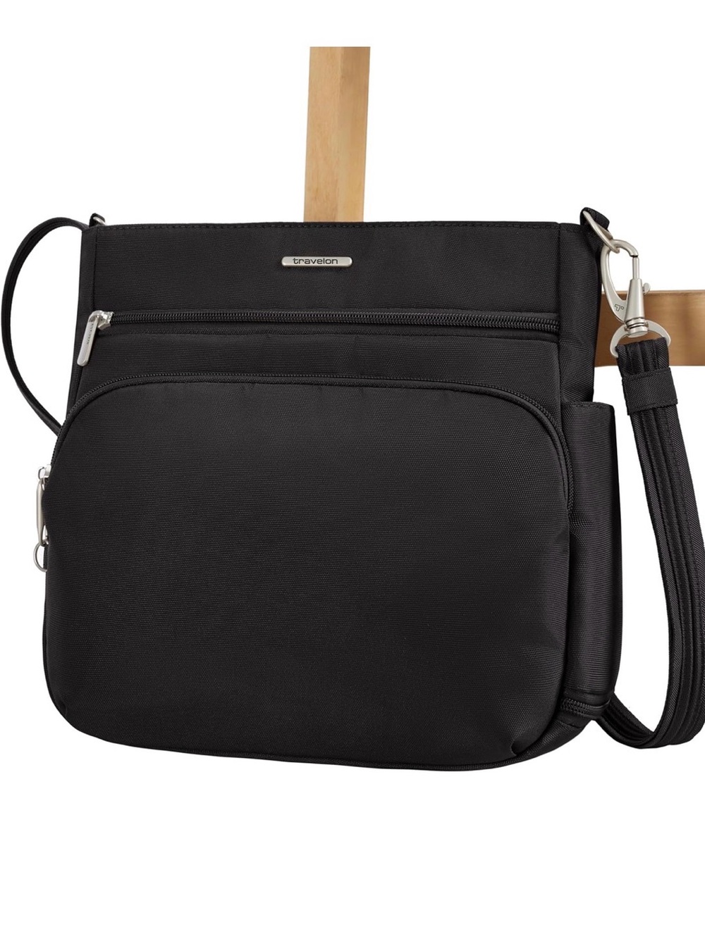 Travelon classic north south crossbody purse anti theft black new